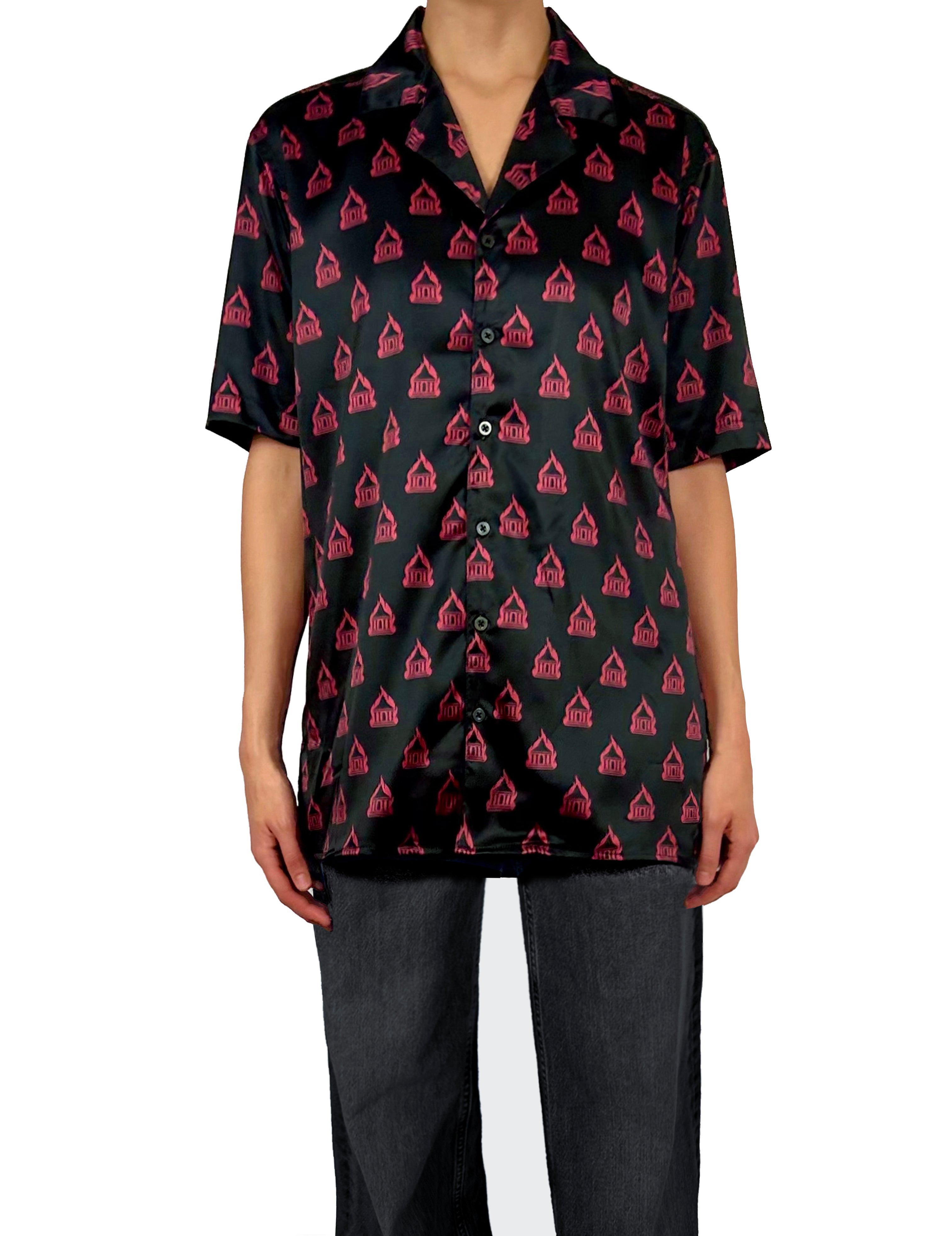 The burning temples camp collar shirt