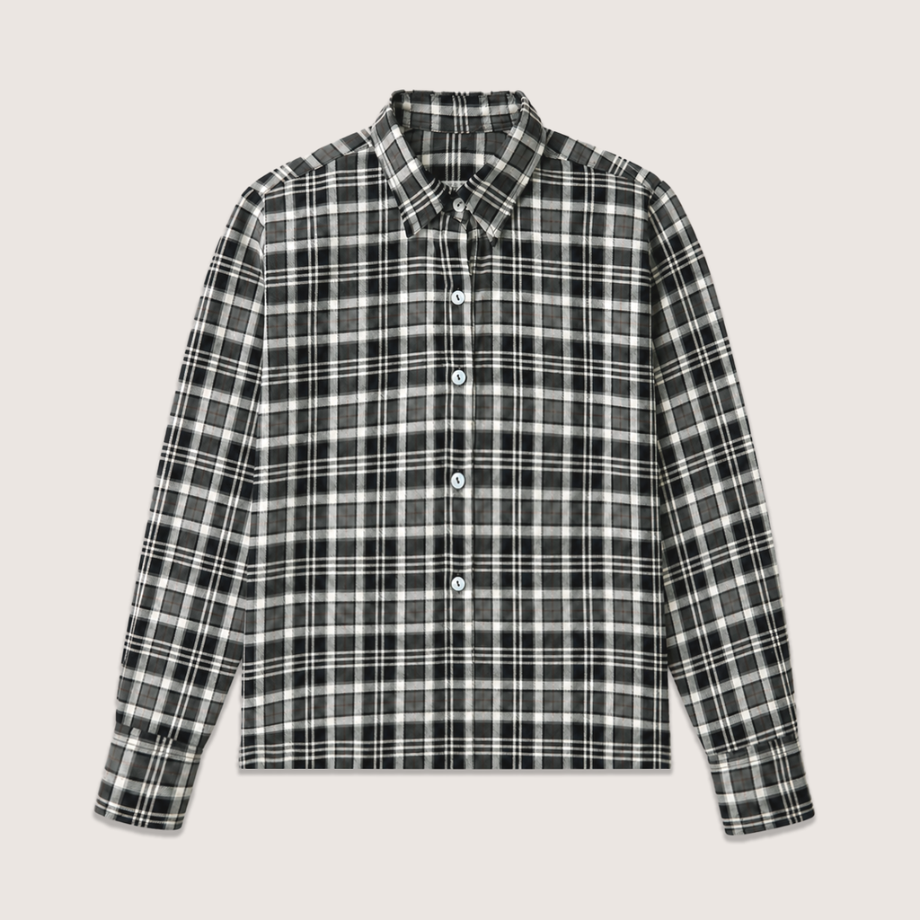 Camisa de cuadros en tela fluida