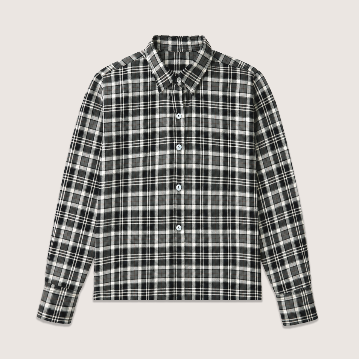 Camisa de cuadros en tela fluida