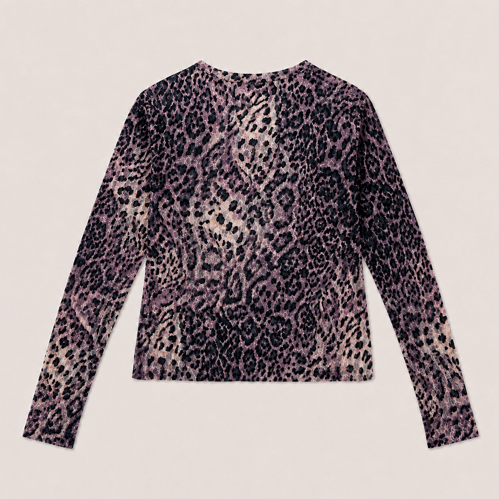 Leopard Tulle Blouse