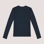 Navy Striped Ribbed Top