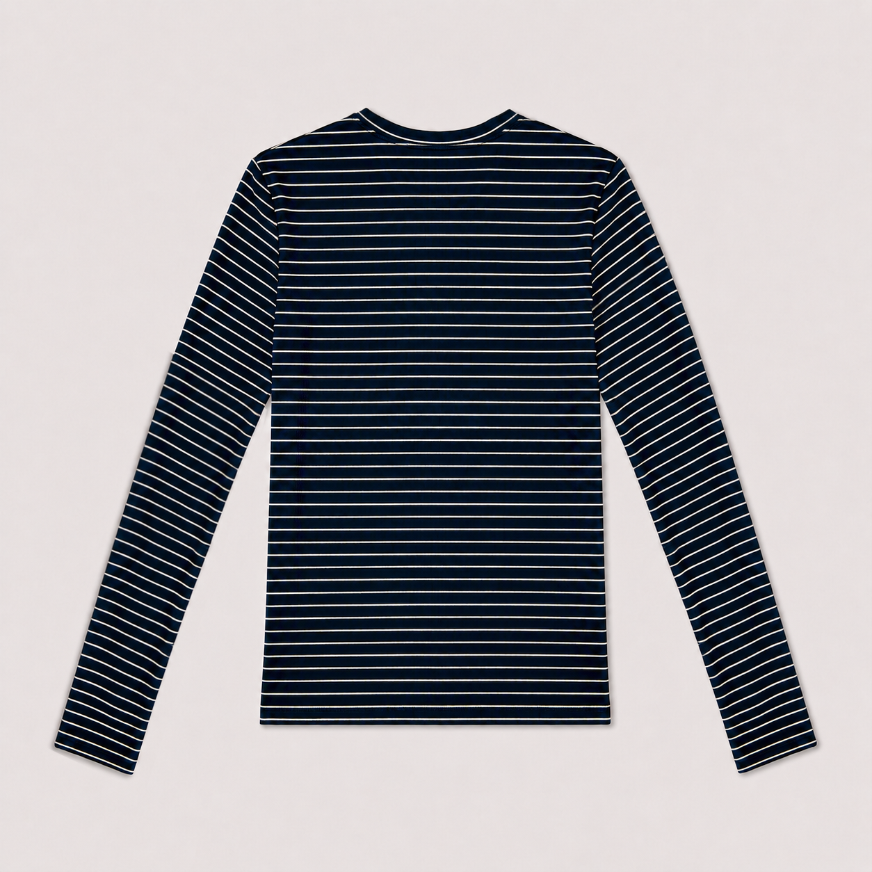 Navy Striped Ribbed Top