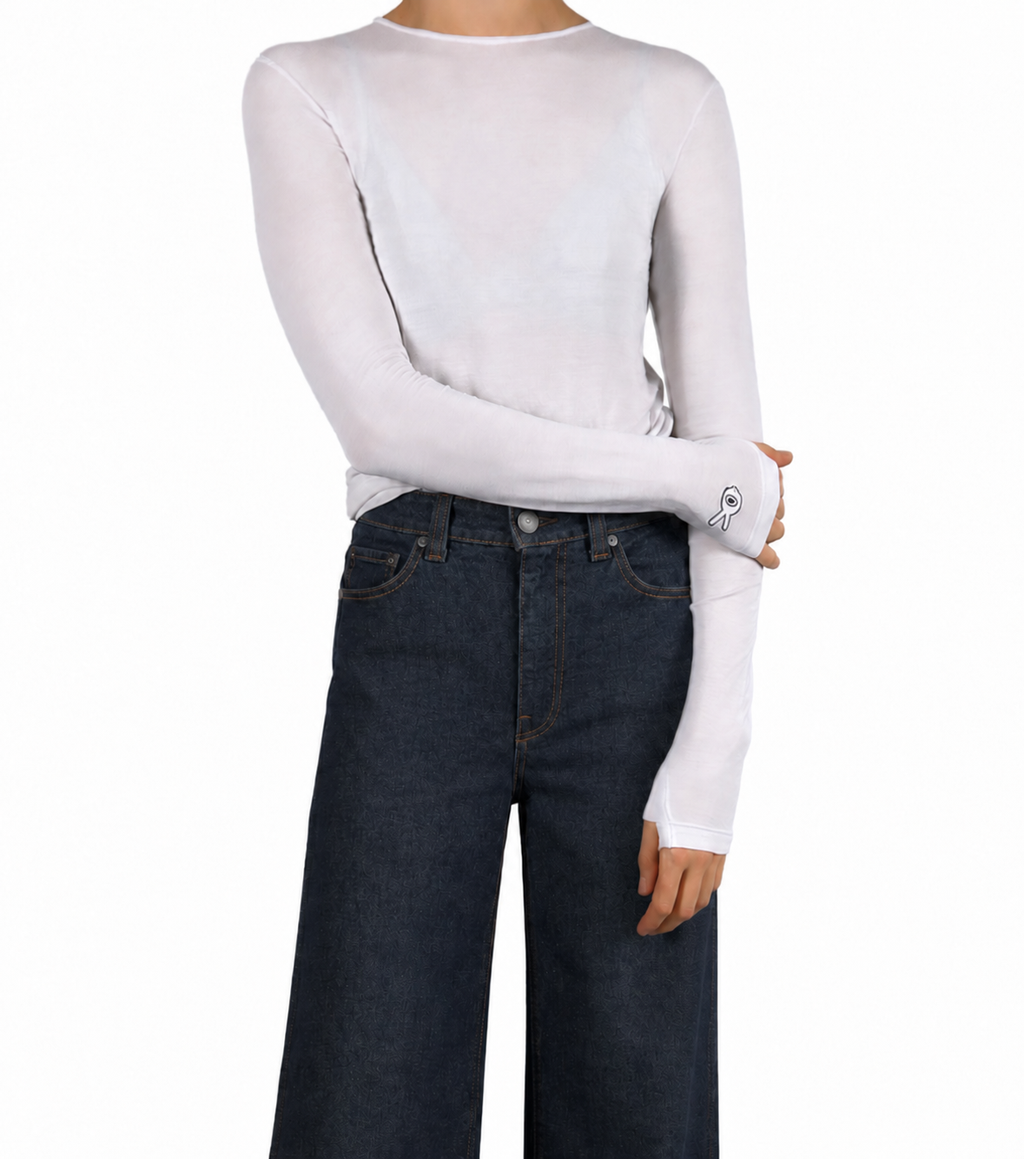 Camiseta de punto en viscosa (Blanco)