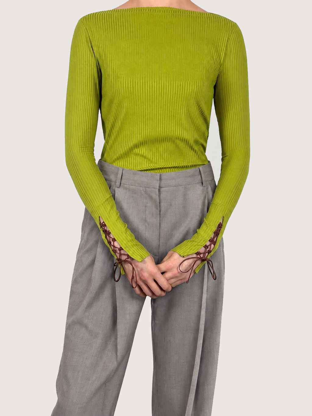 Lace-up Ribbed Top