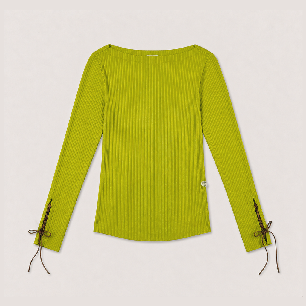 Lace-up Ribbed Top