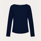 Camiseta cuello barco en viscosa (Navy)