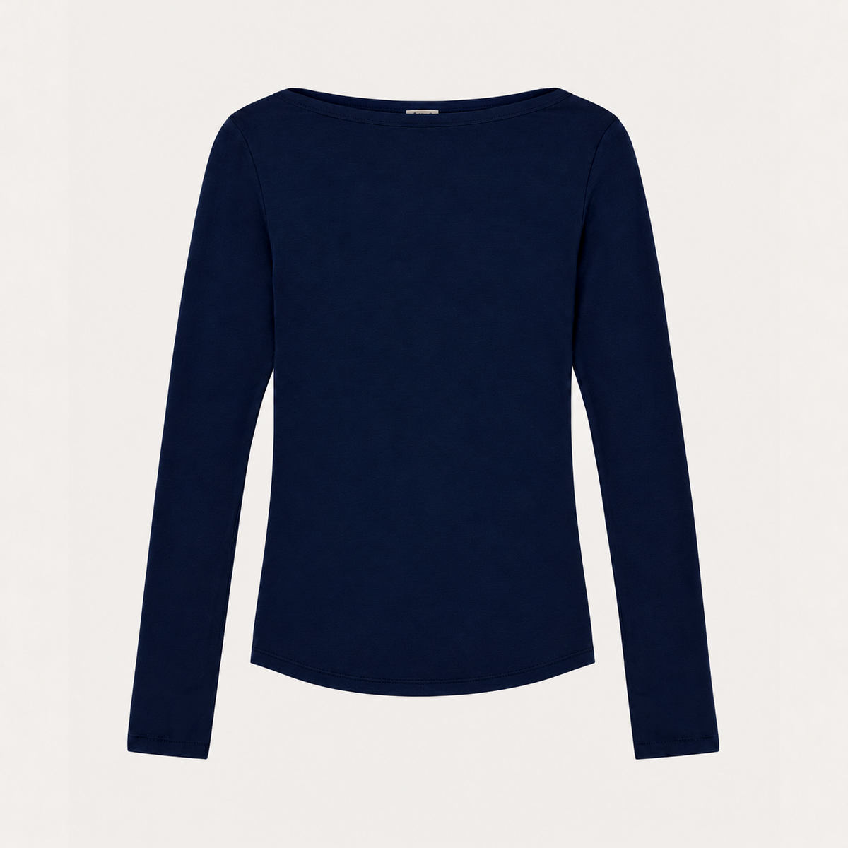 Camiseta cuello barco en viscosa (Navy)