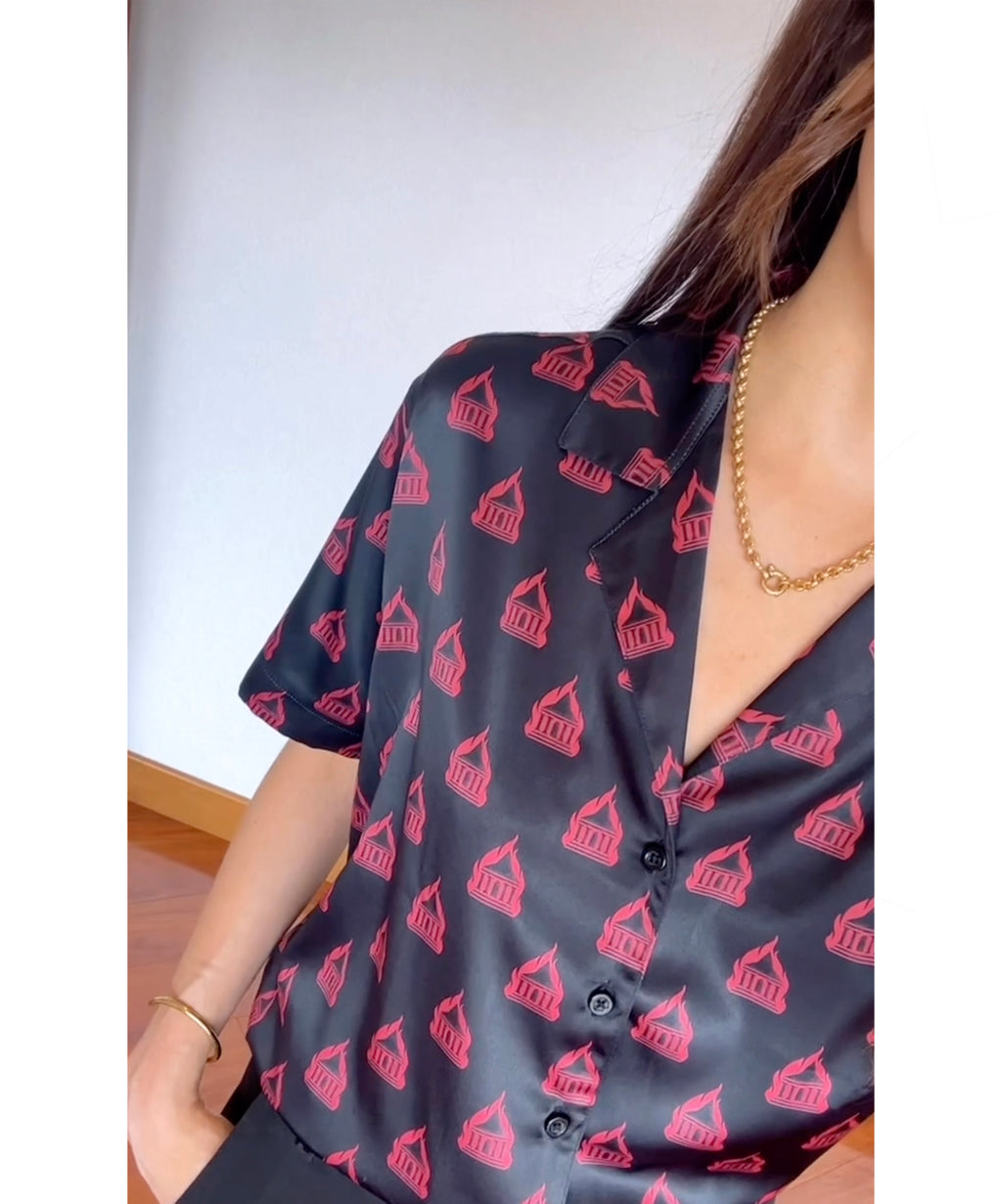 The Burning Temples Camp Collar Shirt