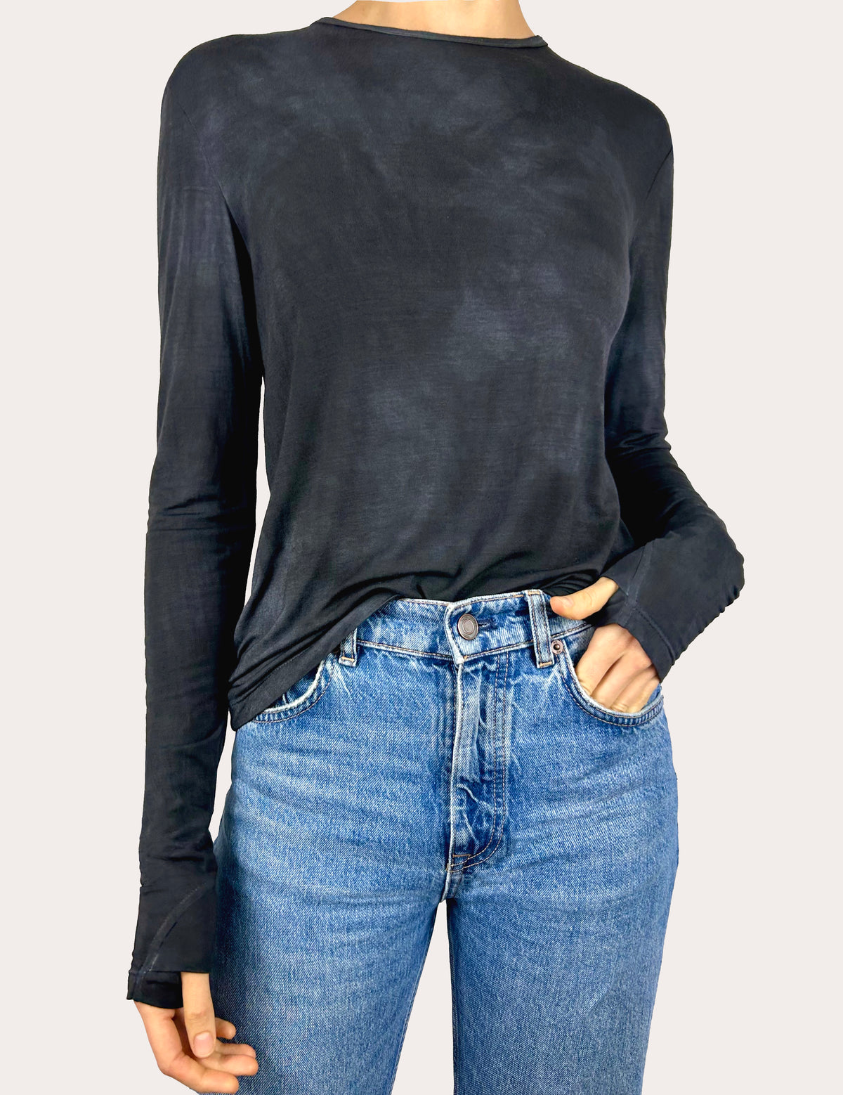 Camiseta en viscosa con guante (Charcoal)