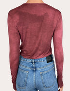 Camiseta en viscosa con guante (vintage burgundy)