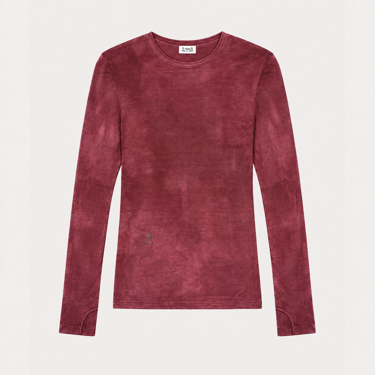 Camiseta en viscosa con guante (vintage burgundy)