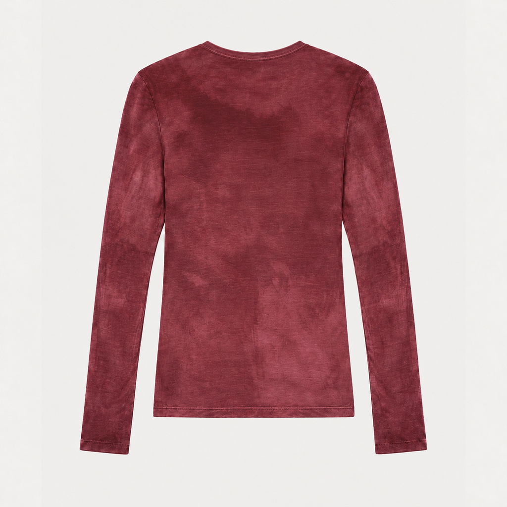Camiseta en viscosa con guante (vintage burgundy)