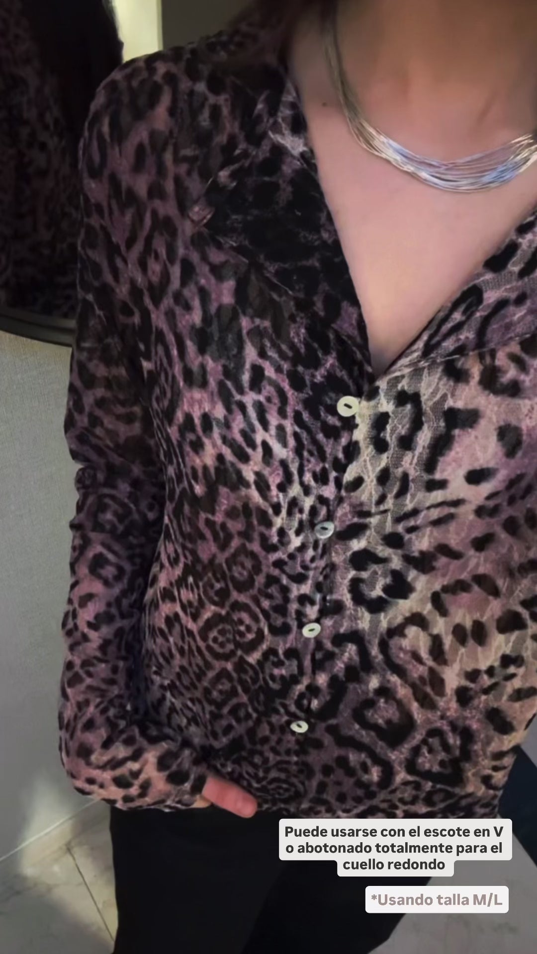 Blusa en tul estampado
