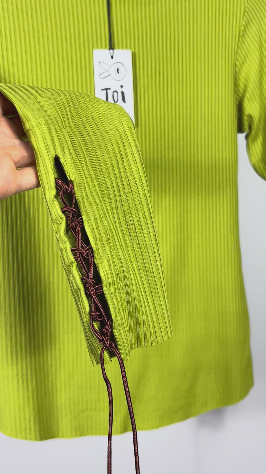 Lace-up Ribbed Top